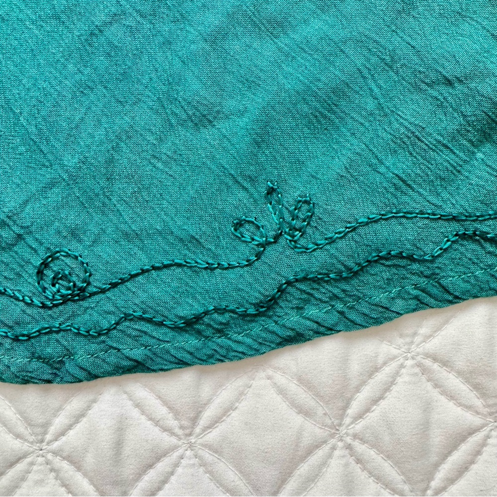 NWT Advance Apparels Long Ombre Dip Dye Sleeveless Dress Aqua Turquoise Size S/M - Picture 4 of 12